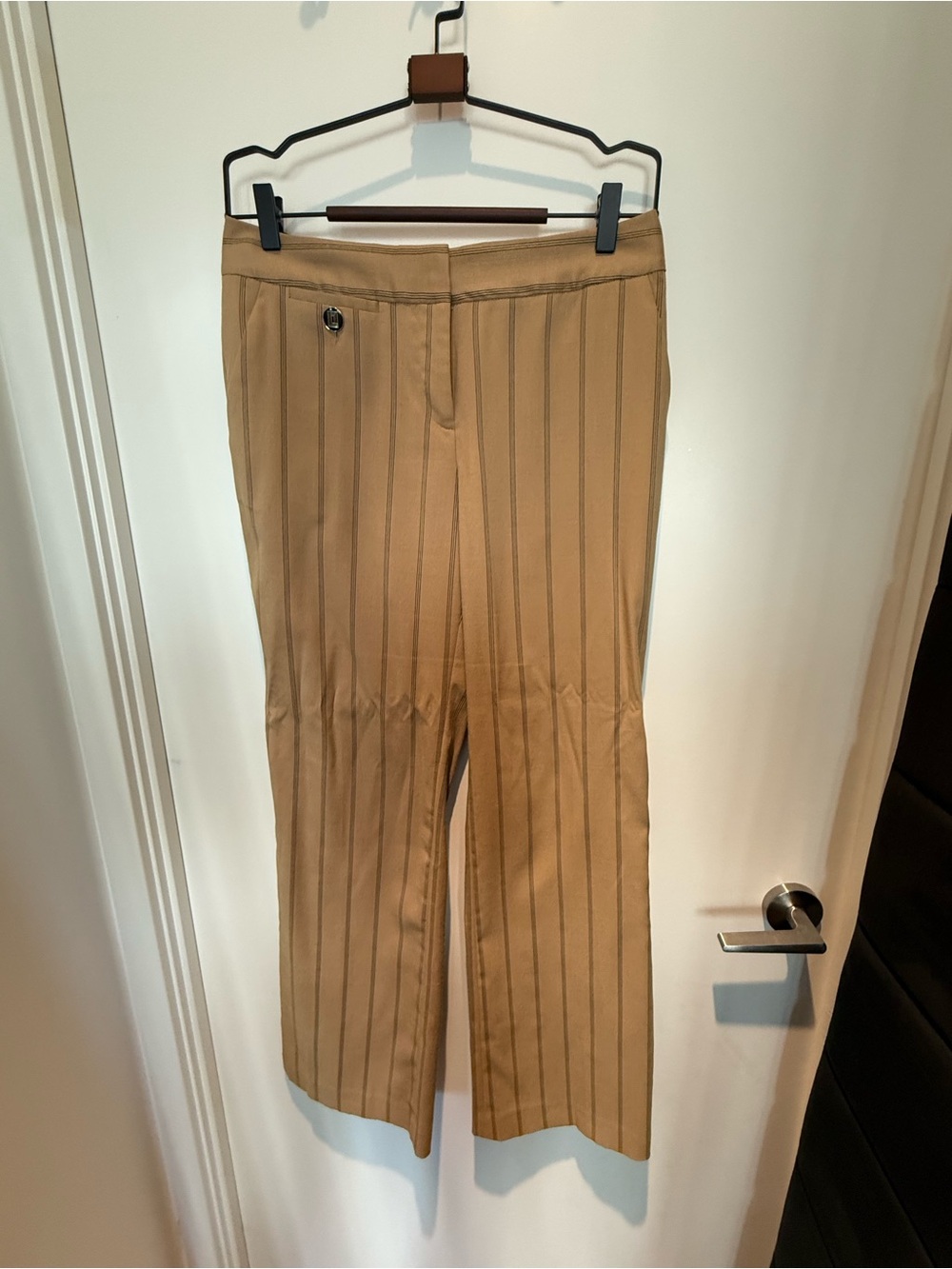 Karl Lagerfeld Camel Pinstripe Dress Pants